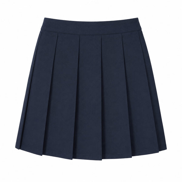 Navy Charleston Pleated Skirt