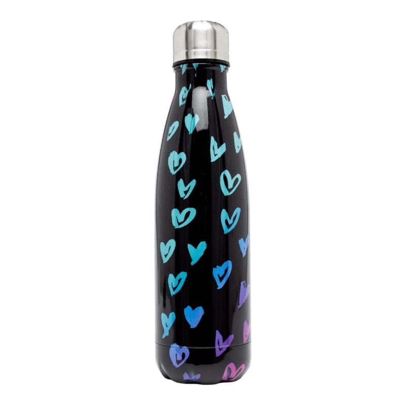 Hype Unisex Scribble Heart Metal Water Bottle - 500ml