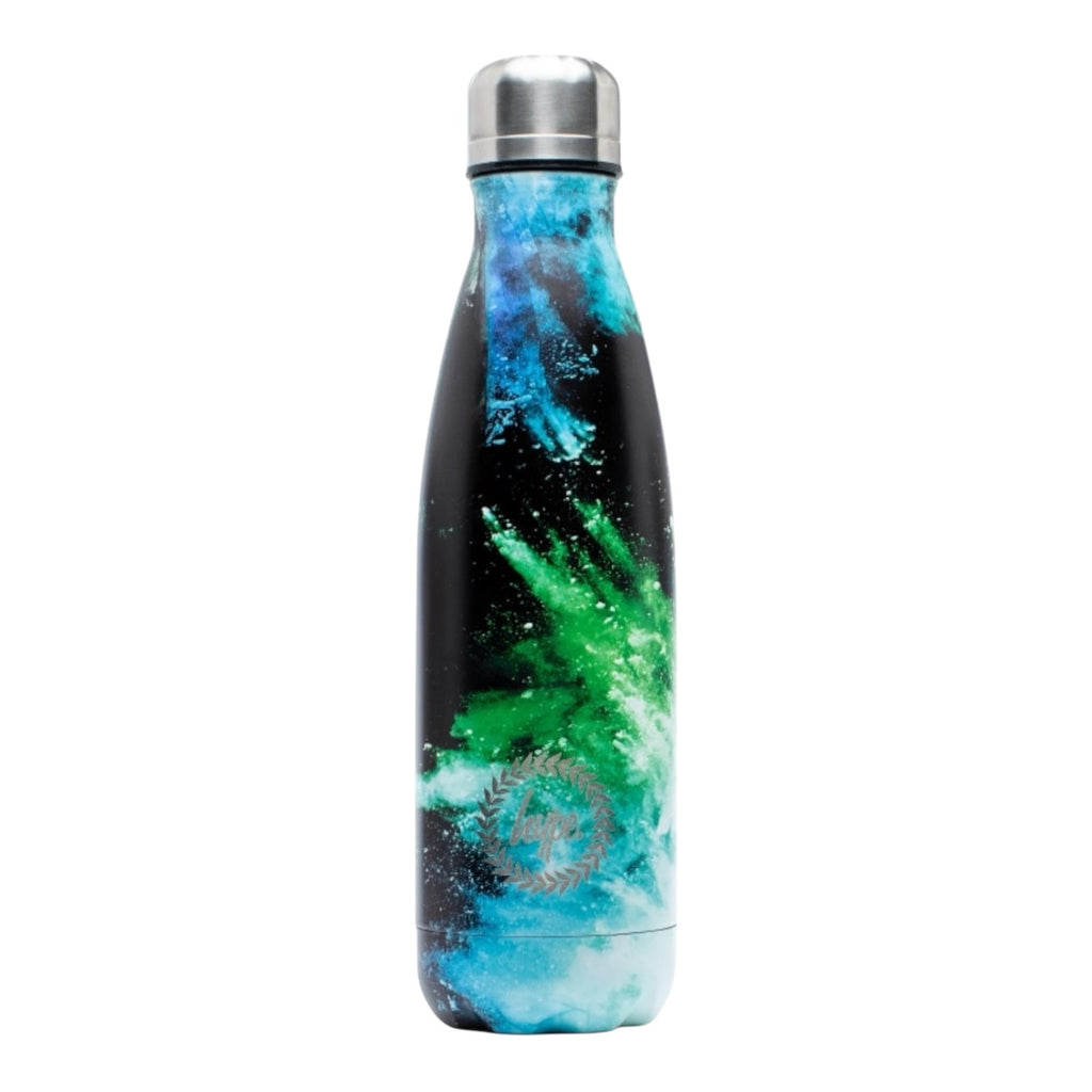 Hype Blue & Green Chalk Dust Metal Water Bottle - 500ml