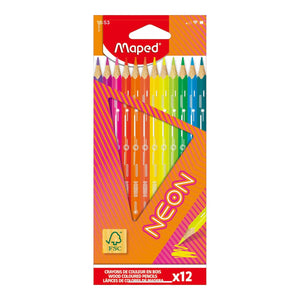 Helix Maped Neon Colouring Pencils 12 Pack