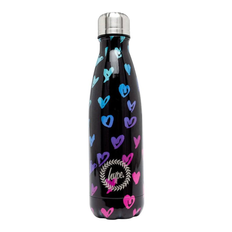 Hype Unisex Scribble Heart Metal Water Bottle - 500ml