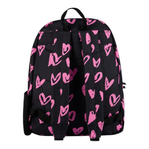 Hype Black Pink Hearts Scribble Backpack