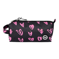 Hype Black Pink Hearts Scribble Pencil Case