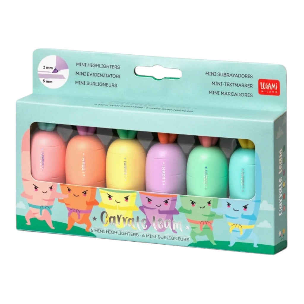 Set of 6 Mini Legami Carrate Highlighter Pens