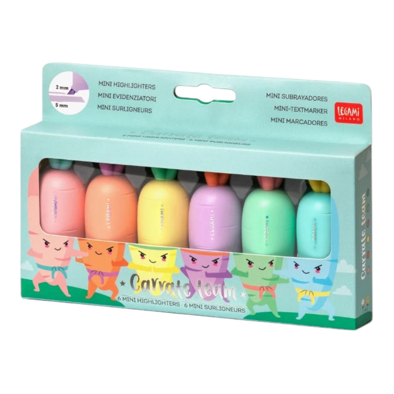 Set of 6 Mini Legami Carrate Highlighter Pens