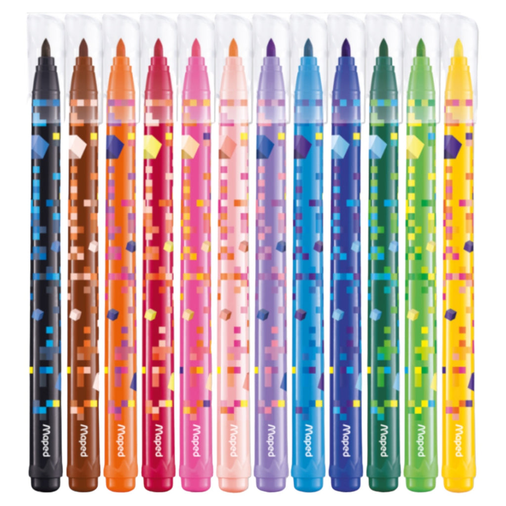 Helix Maped Pixel Party 12 Felt Tip Pens
