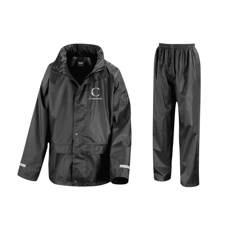 Channing Waterproof Black Rain Suit