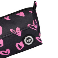 Hype Black Pink Hearts Scribble Pencil Case