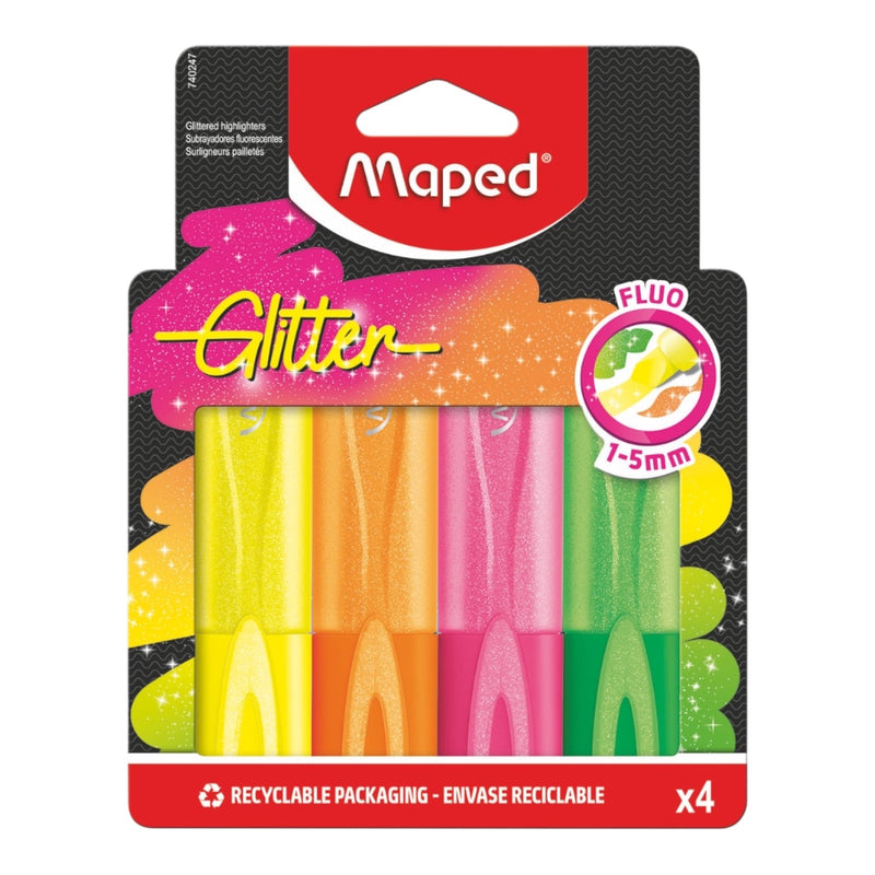 Helix Maped Fluo Glitter Highglighter Pens