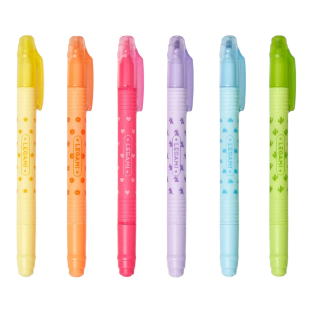 Set of 6 Erasable Legami Highlighter Pens