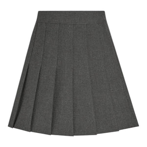 Grey Junior Stitch Down Pleat Skirt