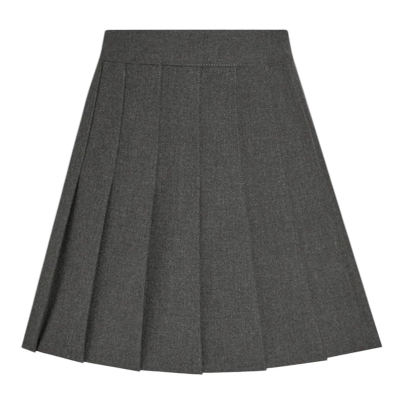 Grey Junior Stitch Down Pleat Skirt