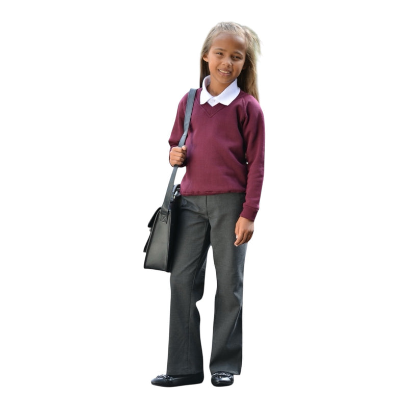 Grey Junior Girls Slim Fit Trousers DL970