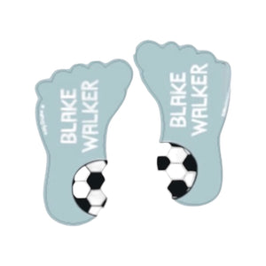 Themed Shoe Name Labels - Blue Football