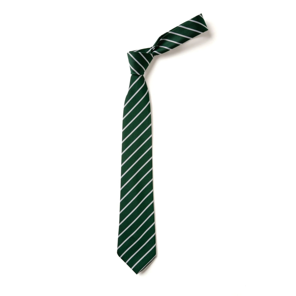 Highlands Green White Stripe School Tie