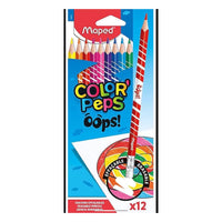 Helix Color Peps Oops Erasable Colouring Pencils 12 Pack