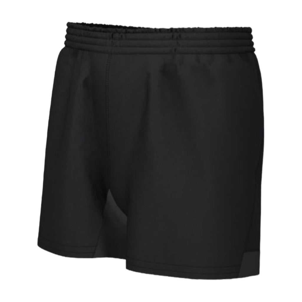 Black Cotton Rugby Shorts