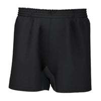 Black Cotton Rugby Shorts