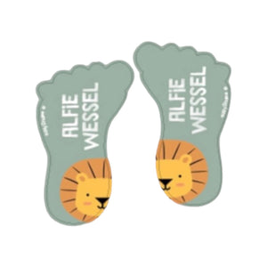 Themed Shoe Name Labels - Blue Tiger