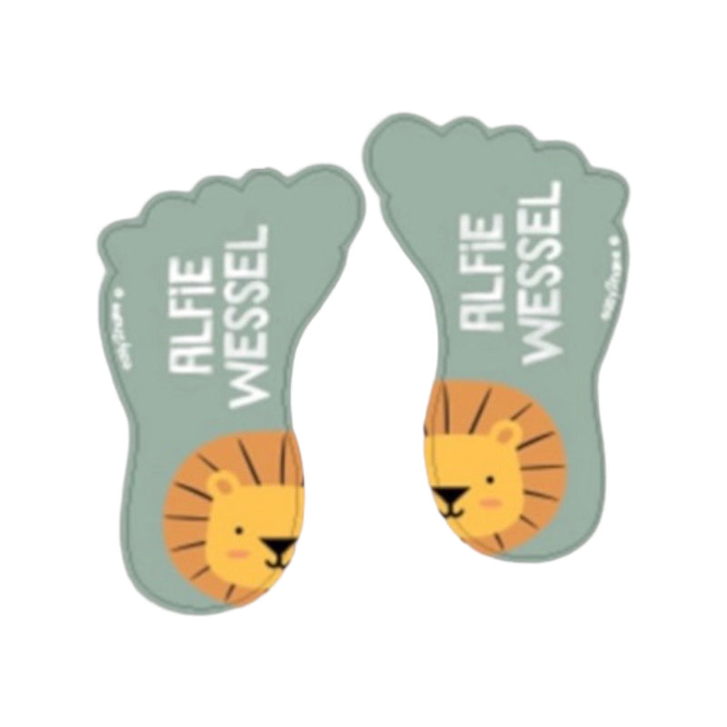 Themed Shoe Name Labels - Blue Tiger