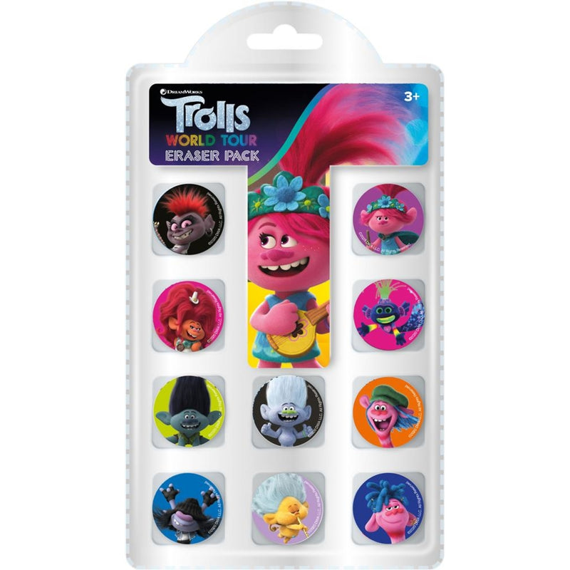 Trolls World Tour 10pk Eraser Set