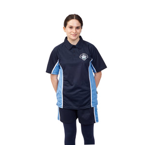 St Mary's Catholic School Girls Navy/Sky/White Panelled PE Shorts