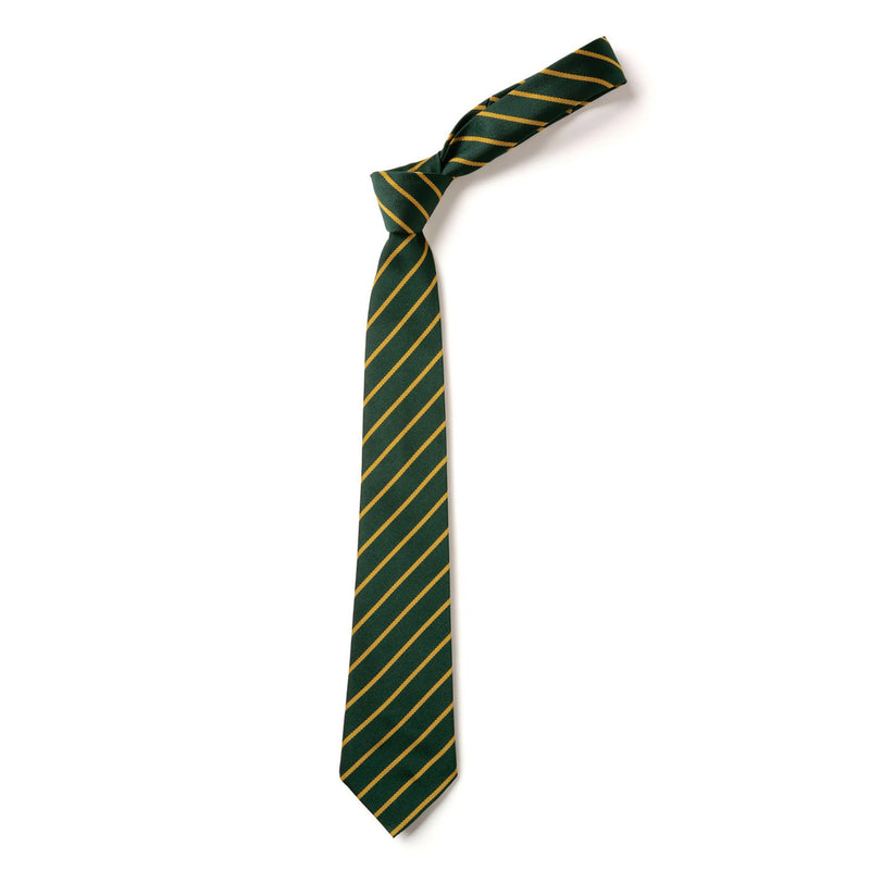 Green and Gold striped Tie 45"