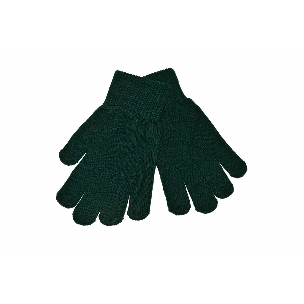 Bottle Green Knitted Gloves 'Stretch'