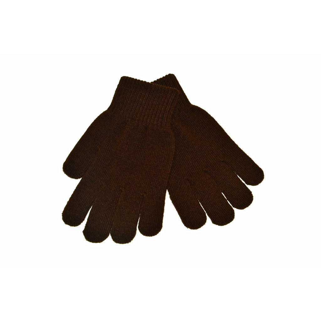 Brown Knitted Gloves 'Stretch'