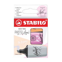 Stabilo BOSS Mini Pastel Love 2022 Edition Highlighters - Pack of 3 Colours