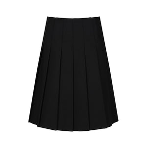 Black Stitch Down Pleat Skirt