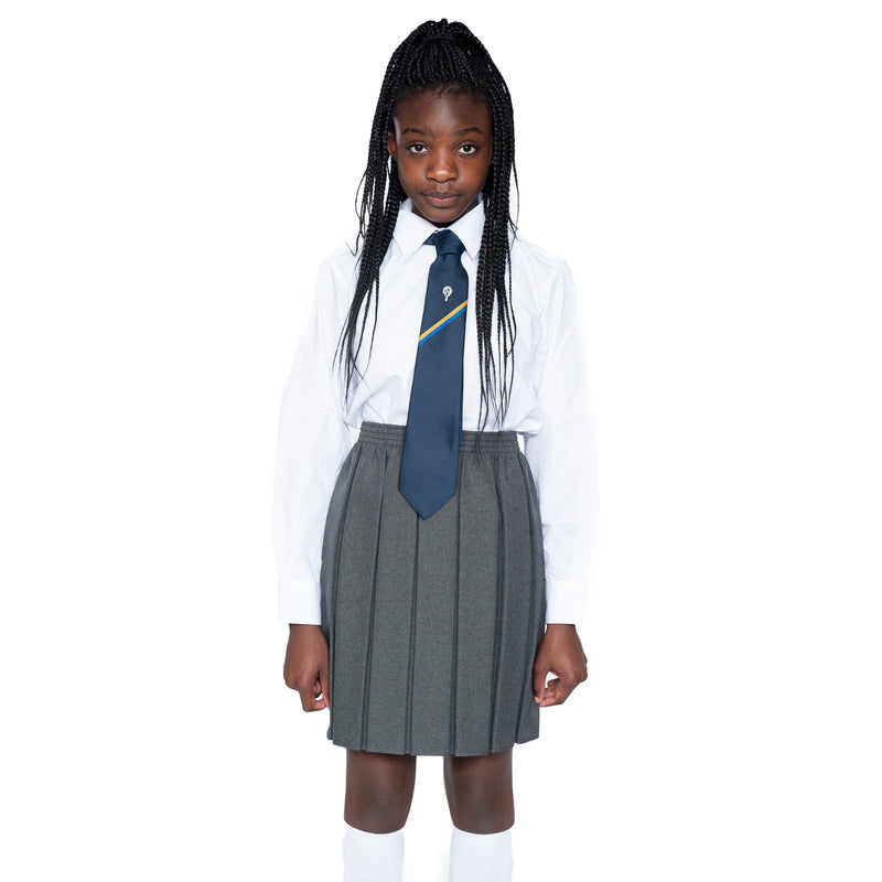 Grey Box Pleat Skirt - Main Image