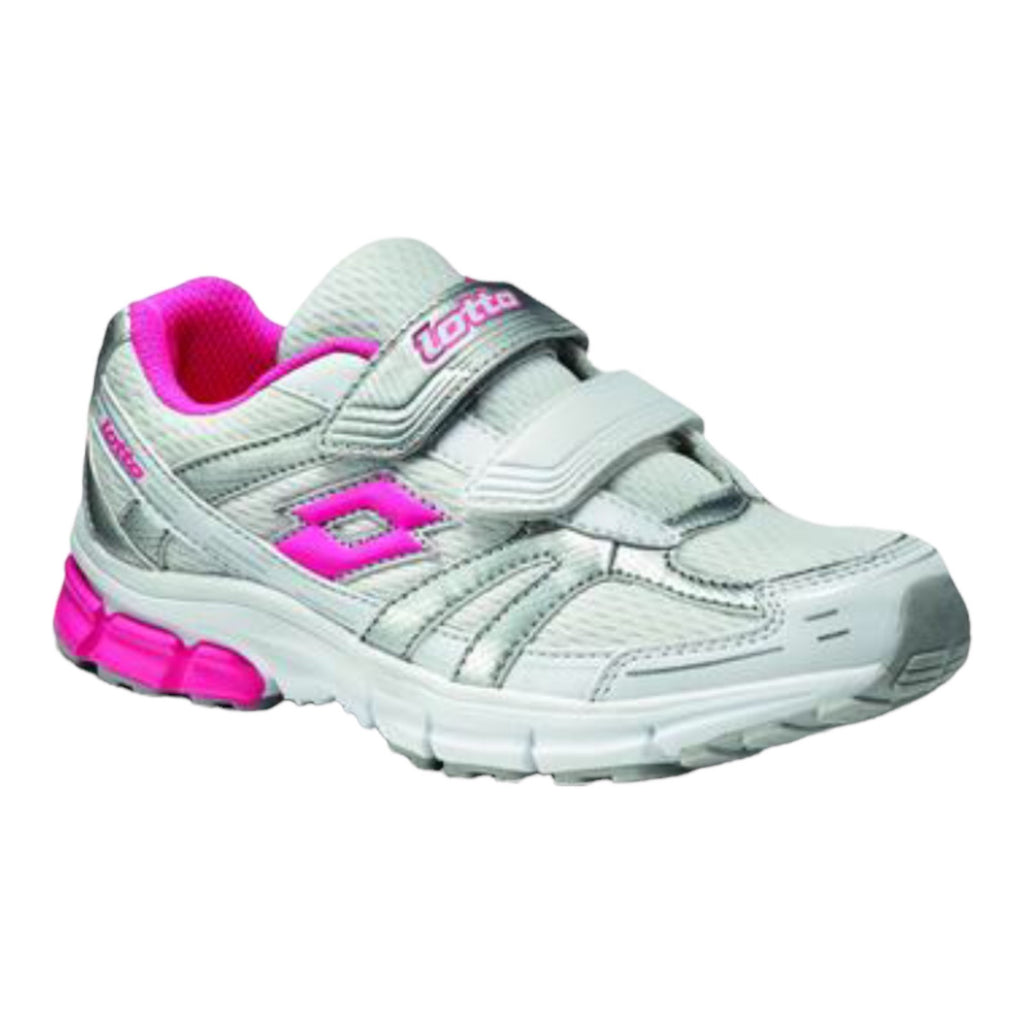 Lotto Zenith Leather Trainer White/Pink Velcro R0653