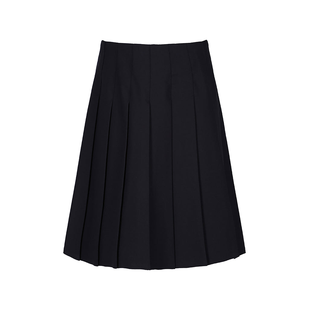 Navy Stitch Down Pleat Skirt