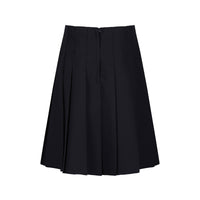 Navy Stitch Down Pleat Skirt