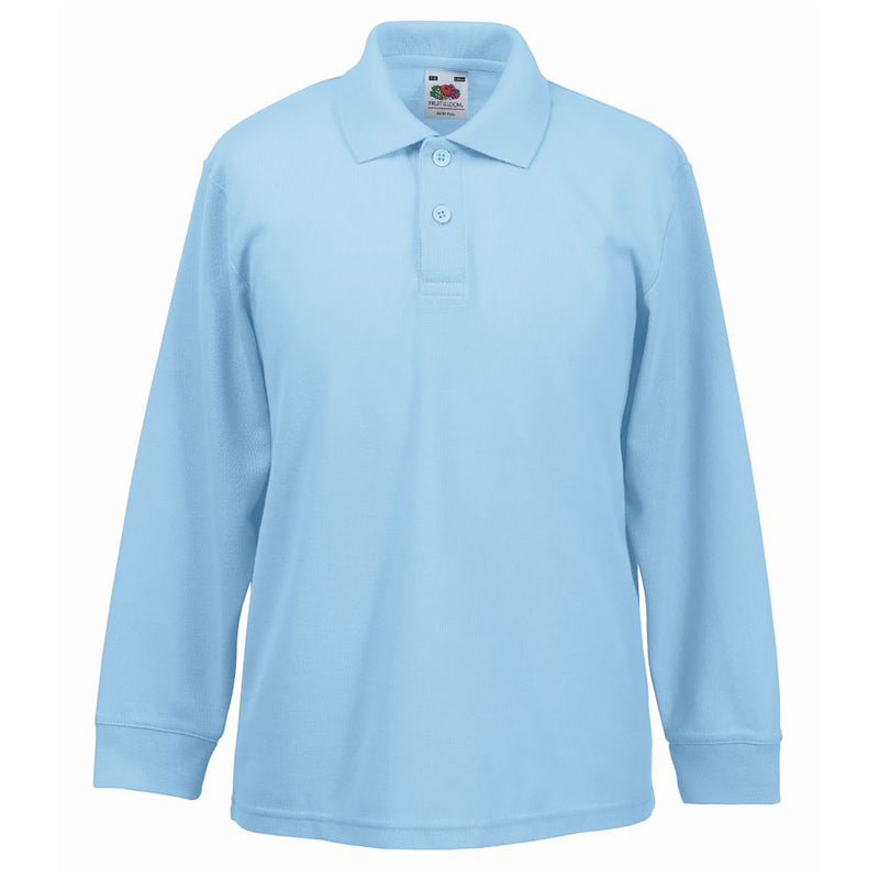 Plain Sky Blue Long Sleeve Polo Shirt