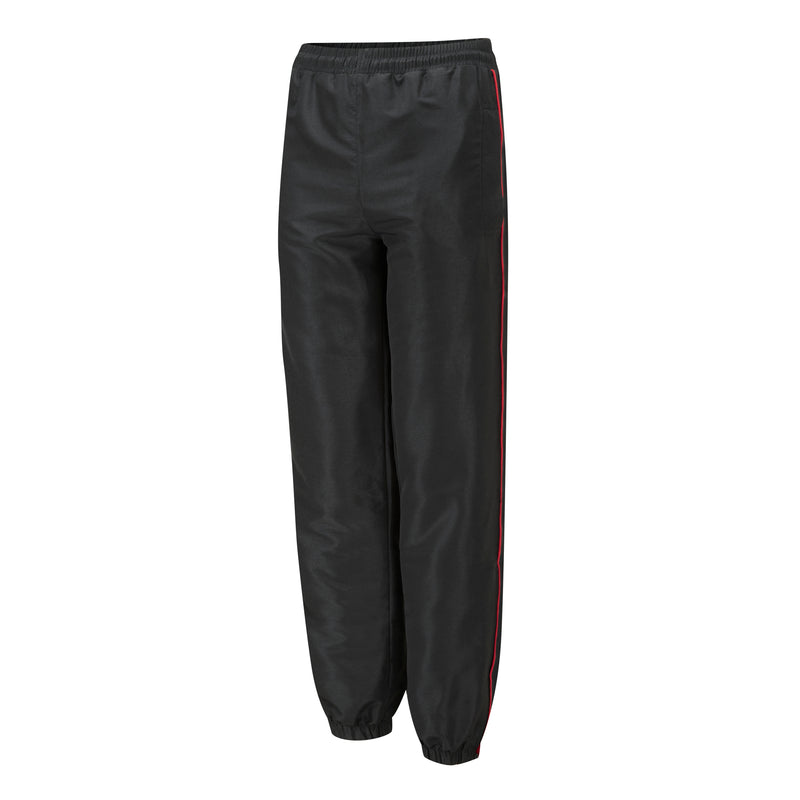 Tracksuit Bottoms Black with Red Piping