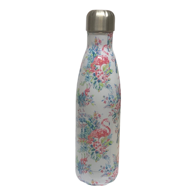 Therma Water Bottle - White Floral Tropical Birds