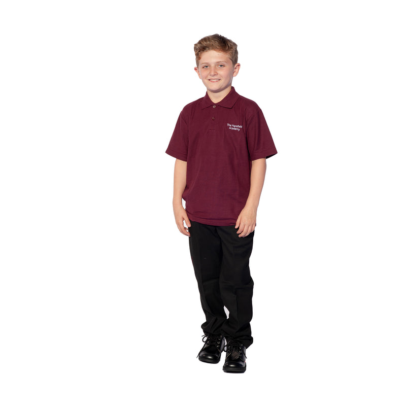 Harefield School White Logo Polo Shirt