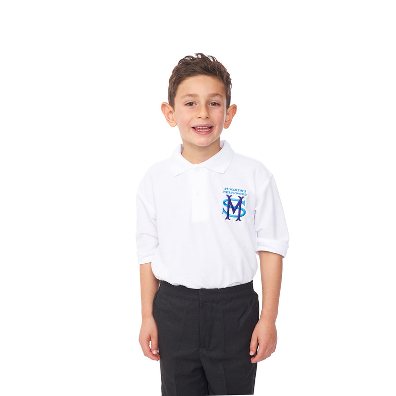St Martin's School Northwood White Polo Shirt