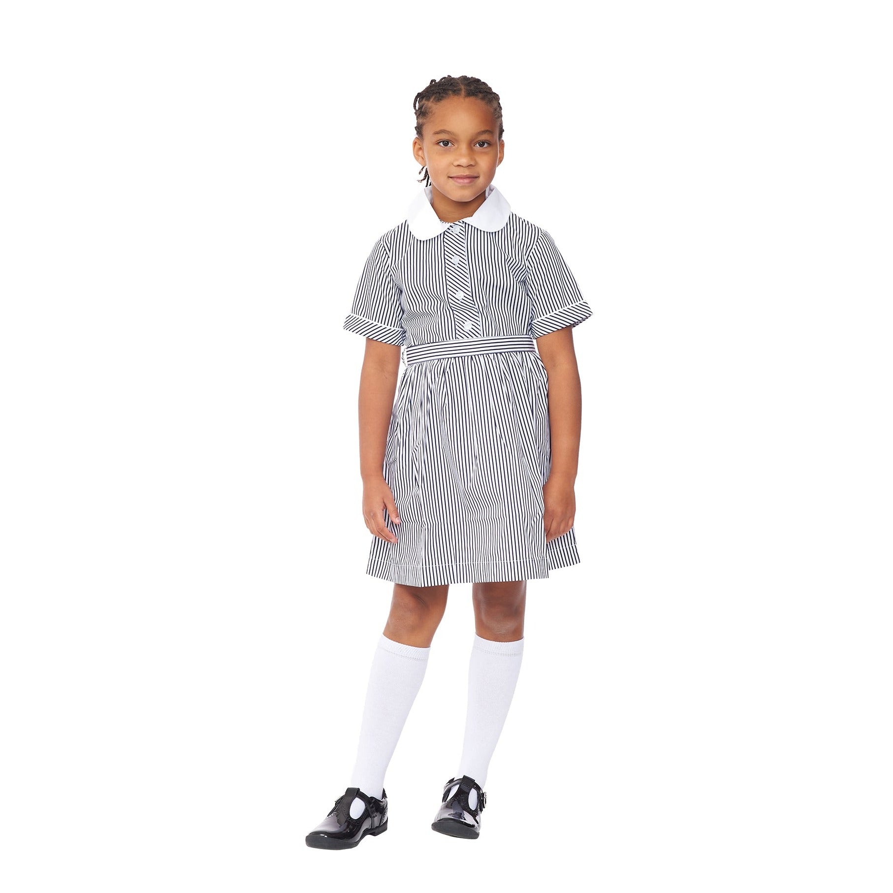 Week-end à la mer - Girls White Breton Stripe Cotton Dress Week-end à la mer - Girls White Breton Stripe Cotton Dress