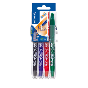 Pilot Frixion Ball Pen - Set2Go - 4 pens - Black, Blue, Green, Red