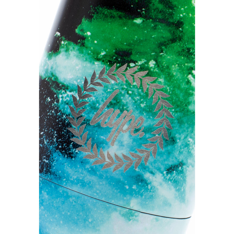 Hype Blue & Green Chalk Dust Metal Water Bottle - 500ml