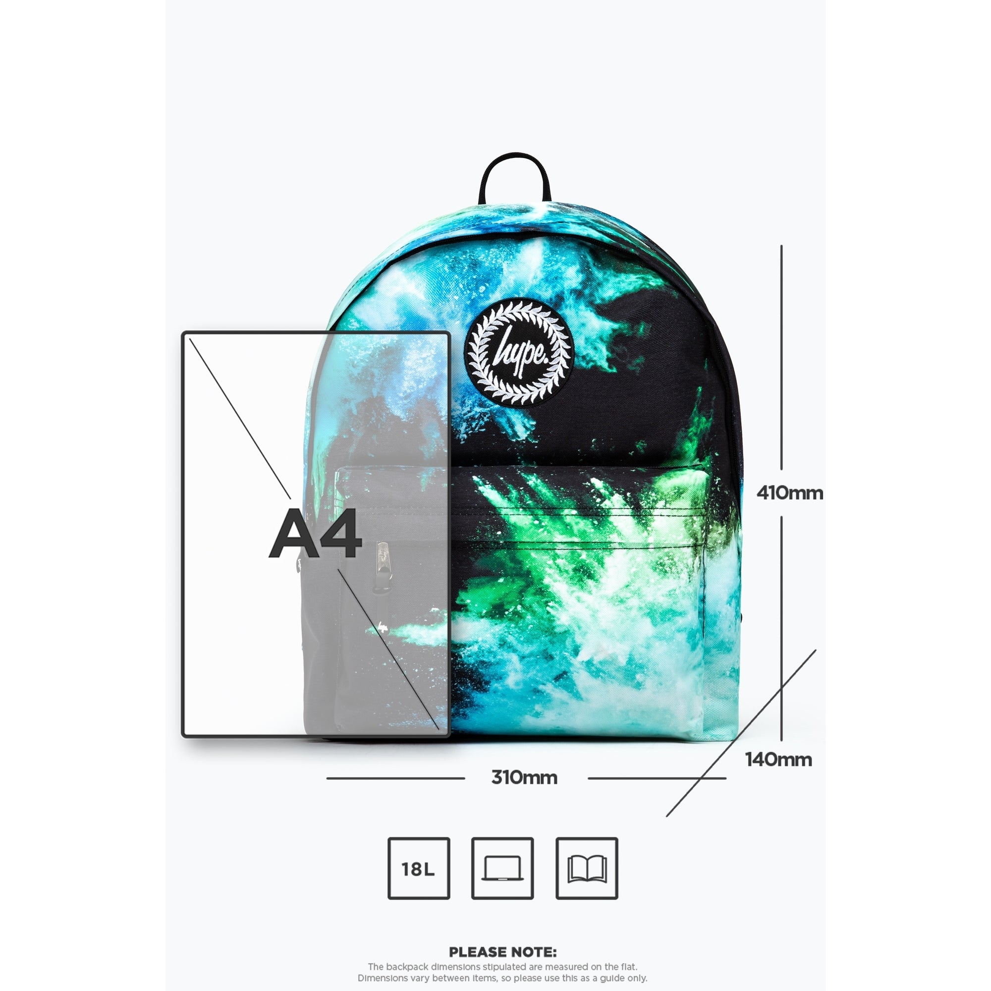 hype mini backpack dimensions Hype Blue & Green Chalk Dust Backpack
