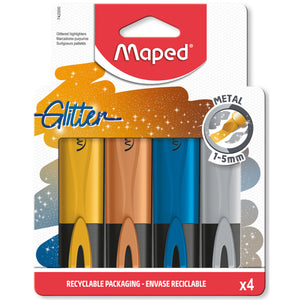 Maped Glitter Metallic Highlighter 4 Pack