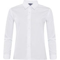 White Long Sleeve Closed Neck Twin Pack Blouse