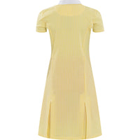 Yellow Zip Fronted Corded Gingham Summer Dress