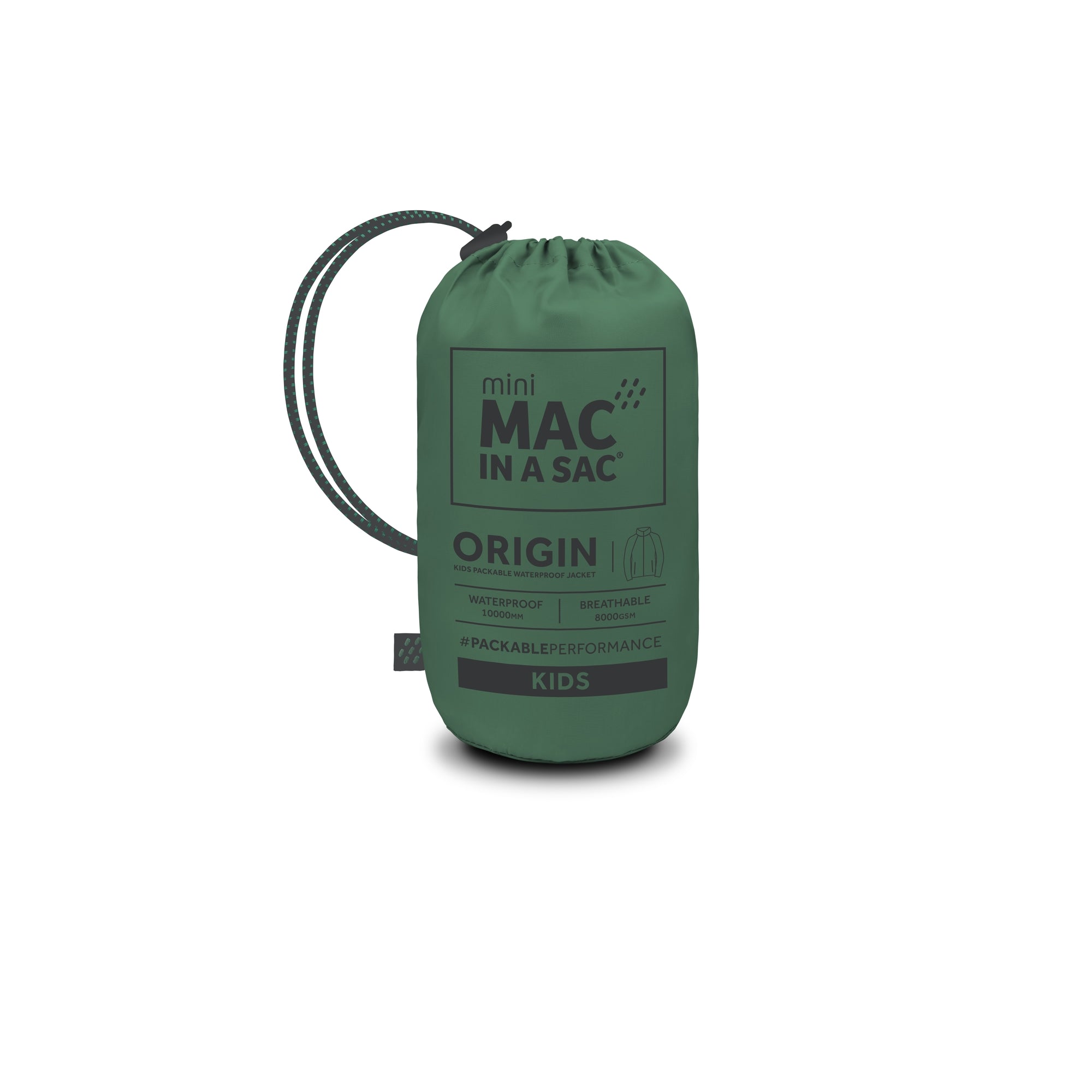 Bottle Green Mac in a Sac 2 Kids Packaway Jacket