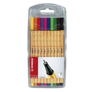 Stabilo point 88 fineliner - wallet of 10 colours